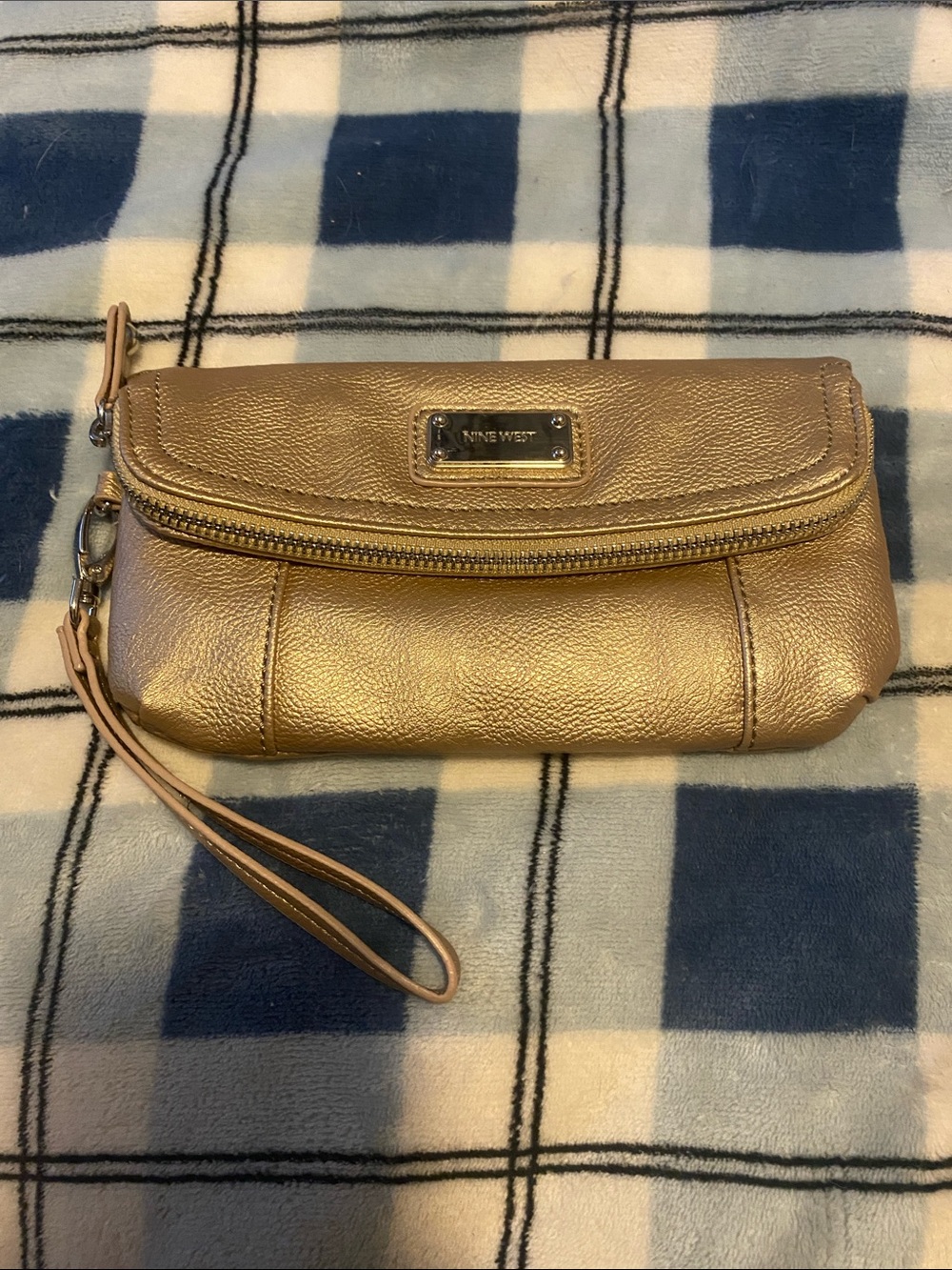 Nine West Metallic Gold Wristlet